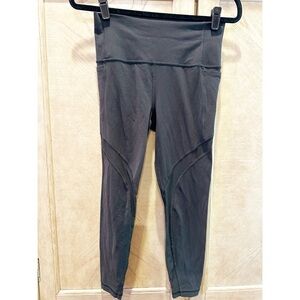 Athleta Womens Black Mesh 7/8 Tight Size Small